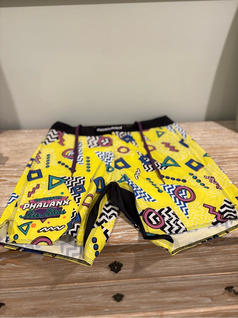 Phalanx Bright Yellow Graphic Athletic Board Shorts